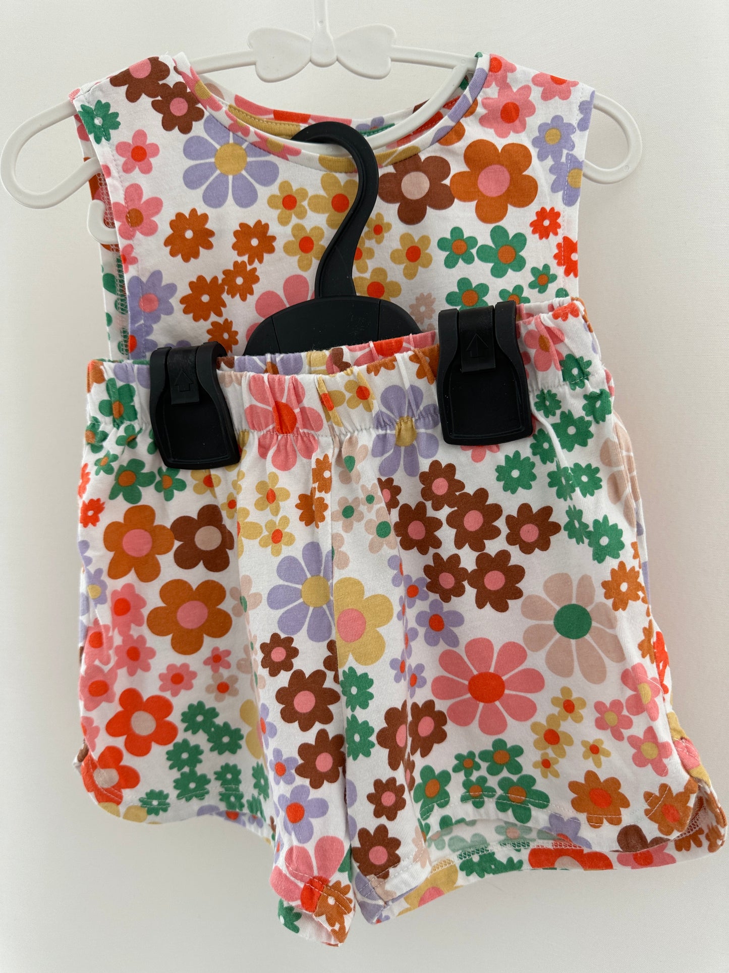 Top & Hose Set mit farbigen Blumen Gr. 98/104 | Secondhand | MiniMoments