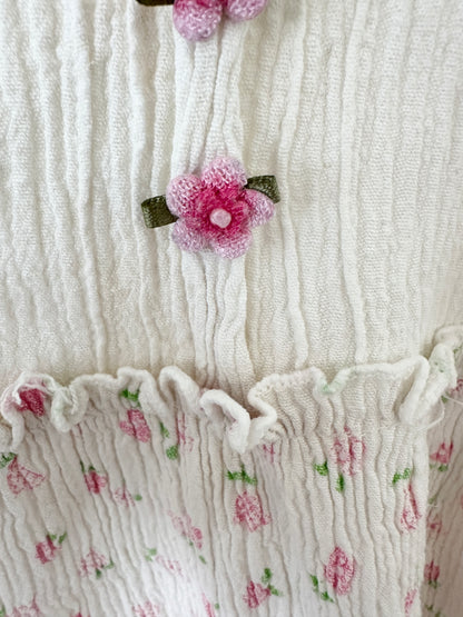 Weisses Kleid mit rosa Blümchen Gr. 74 | Secondhand | MiniMoments