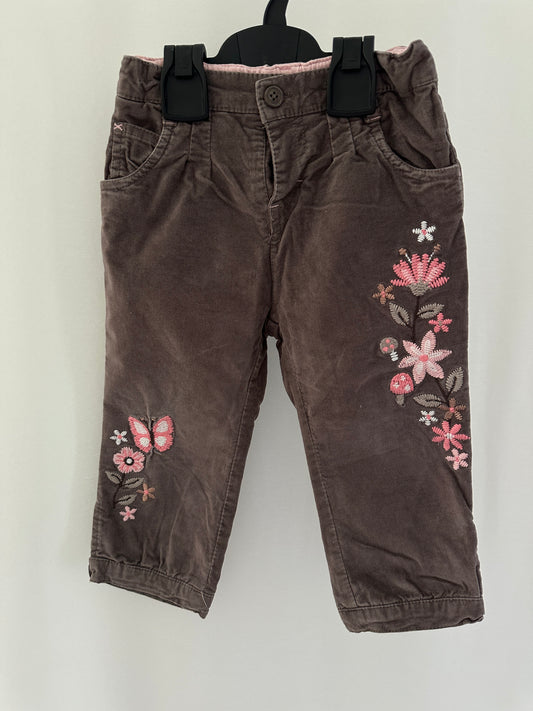 Hose lang, gefüttert mit Blumen Gr. 86 | Secondhand | MiniMoments