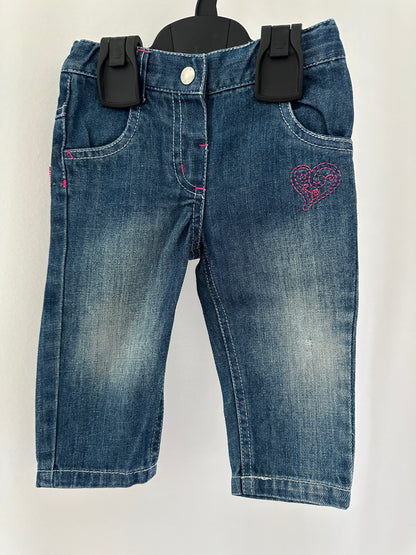 Jeanshose lang mit Herz Gr. 74 | Secondhand | MiniMoments