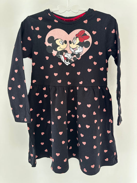 Kleid Mickey & Minnie mit rosa Herzen Gr. 98 | Secondhand | MiniMoments