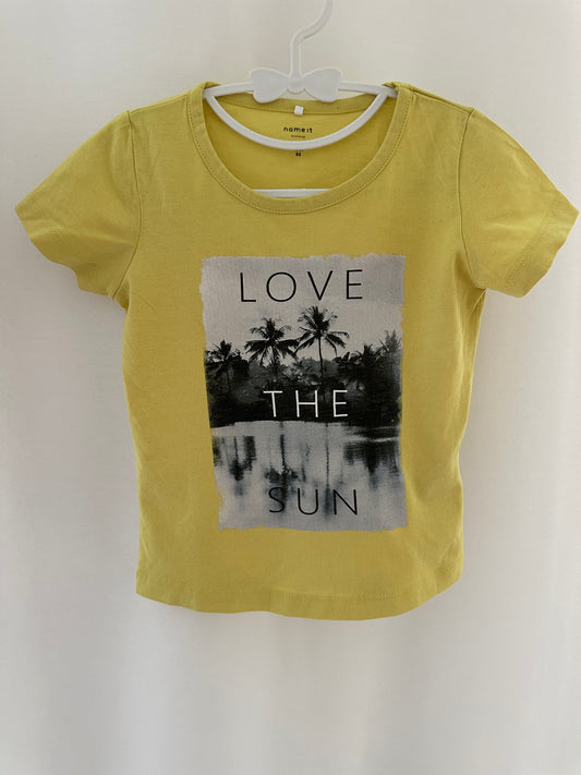 T-Shirt gelb "Love the sun" Gr. 92  | Secondhand | MiniMoments