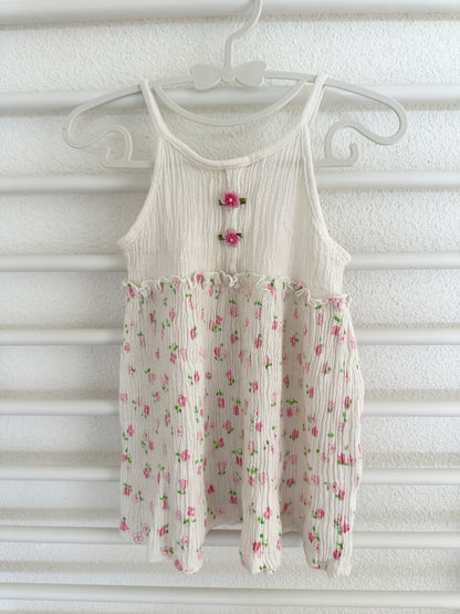 Weisses Kleid mit rosa Blümchen Gr. 74 | Secondhand | MiniMoments