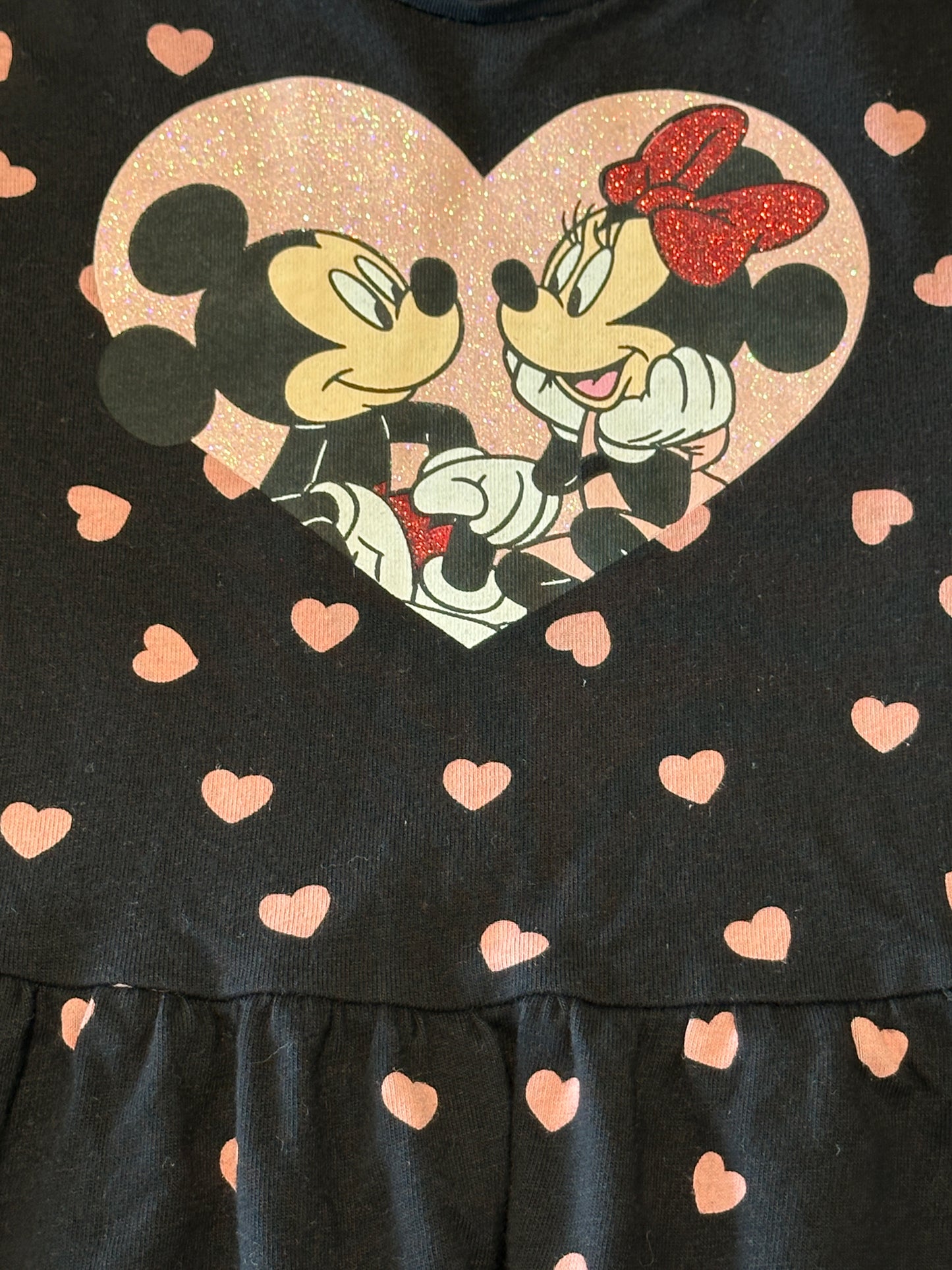 Kleid Mickey & Minnie mit rosa Herzen Gr. 98 | Secondhand | MiniMoments