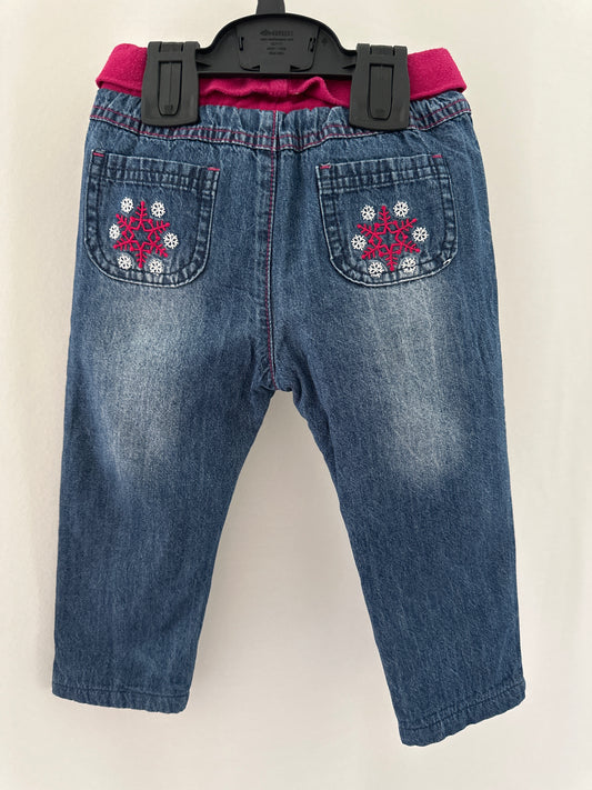 Hose lang (gefüttert) mit Schneemann Gr. 86 | Secondhand | MiniMoments