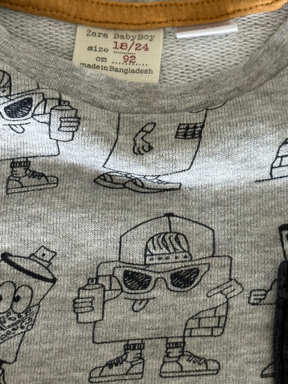 Pullover mit Robotern Gr. 92 | Secondhand | MiniMoments