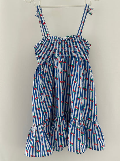 Sommerkleid gestreift mit Kirschen Gr. 110 | Secondhand | MiniMoments