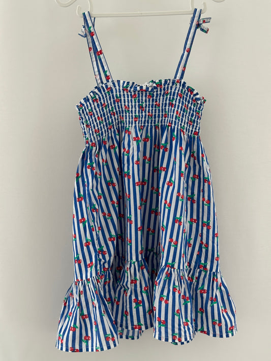Sommerkleid gestreift mit Kirschen Gr. 110 | Secondhand | MiniMoments