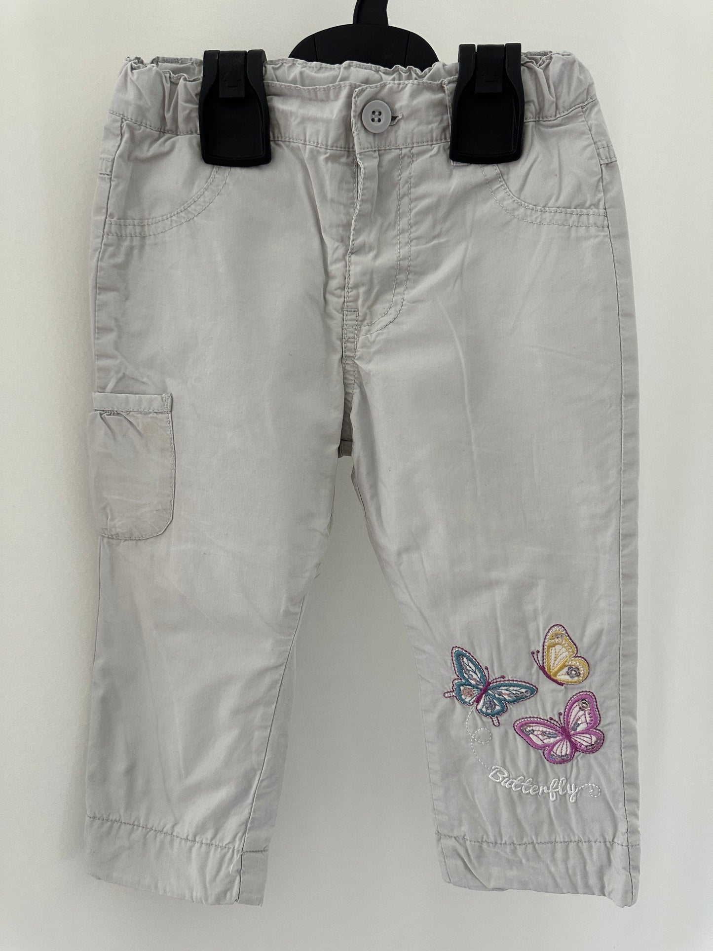 Hose lang (gefüttert) mit Schmetterlingen Gr. 86 | Secondhand | MiniMoments