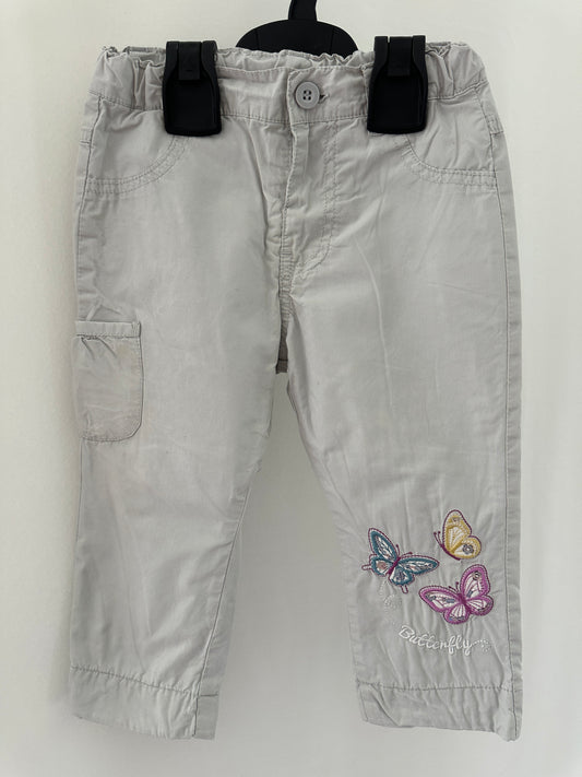 Hose lang (gefüttert) mit Schmetterlingen Gr. 86 | Secondhand | MiniMoments
