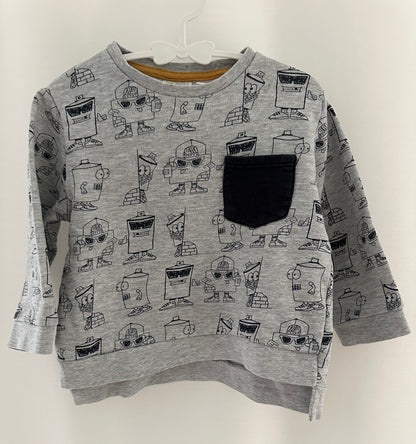 Pullover mit Robotern Gr. 92 | Secondhand | MiniMoments