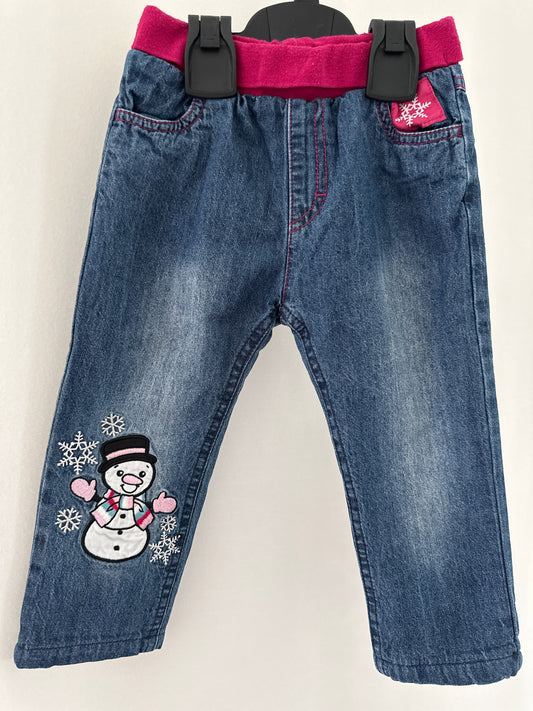 Hose lang (gefüttert) mit Schneemann Gr. 86 | Secondhand | MiniMoments