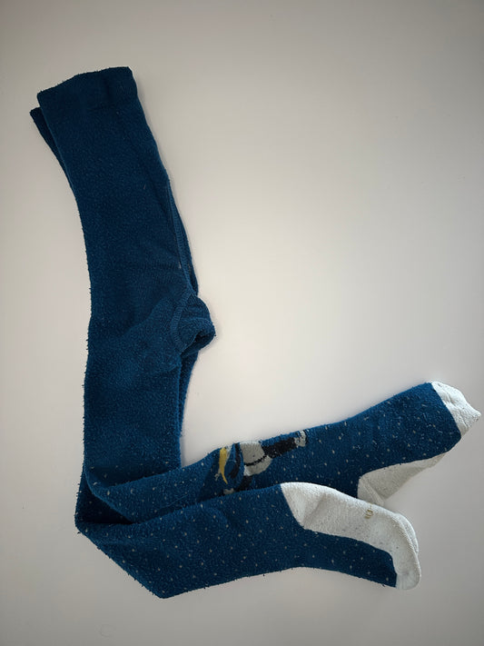 Kuschelige, dicke Strumpfhose mit Pinguinmotiv Gr. 110/116 | Secondhand | MiniMoments